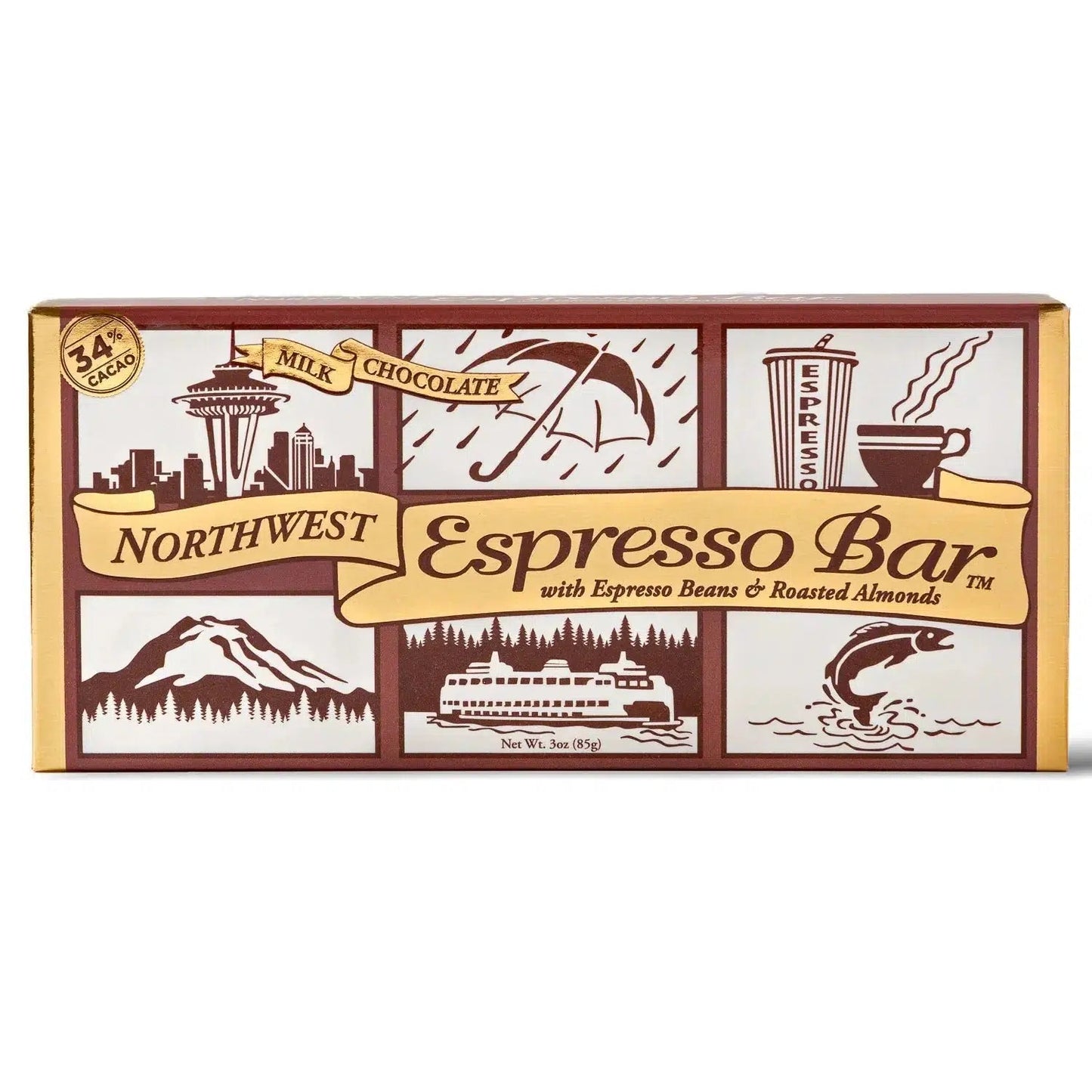 Northwest Espresso Bar made with rich, dark chocolate and infused with bold espresso, offering a perfect blend of flavors in a premium, handcrafted chocolate bar