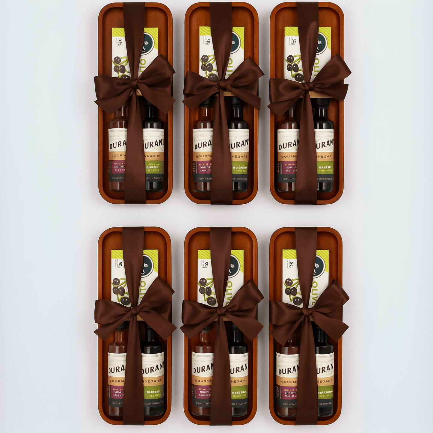 bulk corporate thank you Gift tray with oil, vinegar, biscuits and custom engraved tray, perfect for closing gifts