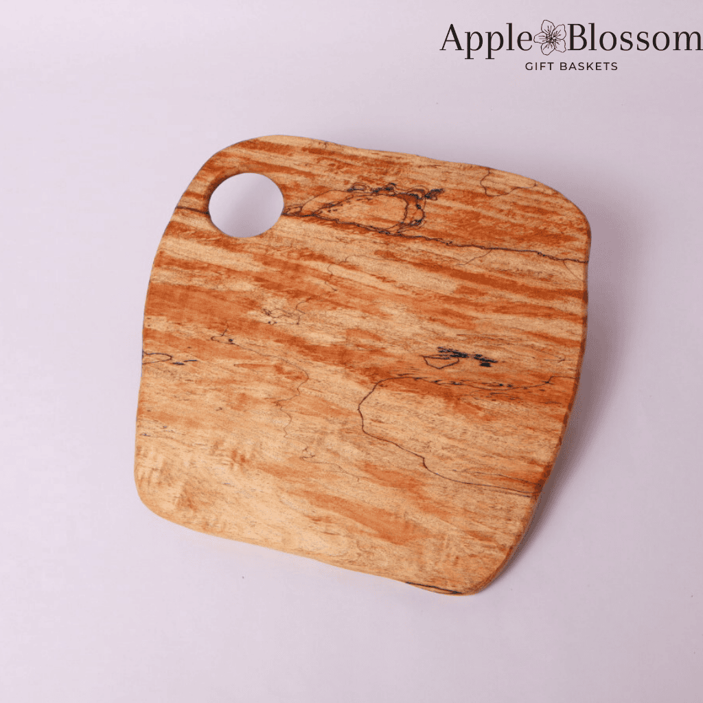 Unique Snoqualmie Valley charcuterie board, crafted from reclaimed wood, featuring a natural finish and available with custom engraving.