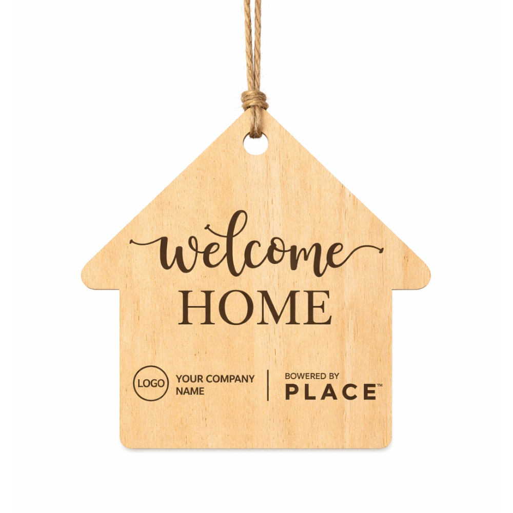 welcome home wood house ornament for realtor closing gifts and real estate clients