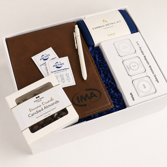 Modern corporate client appreciation gift featuring branded business gifts and Pacific Northwest style packaging