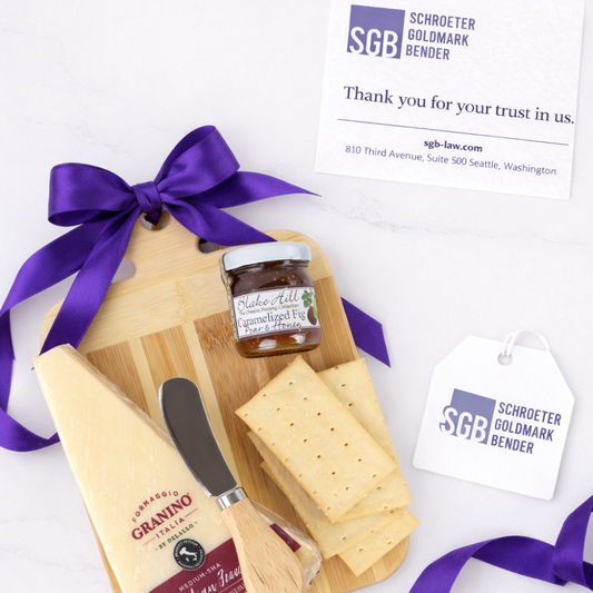 Elegant artisan cheese board gift designed for executive client appreciation