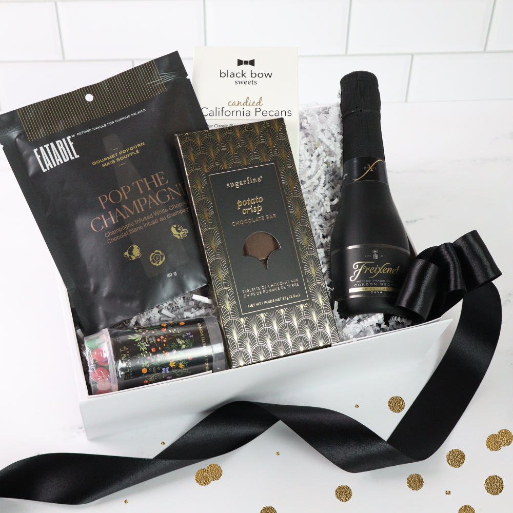 cheers champagne and chocolate congratulations gift basket