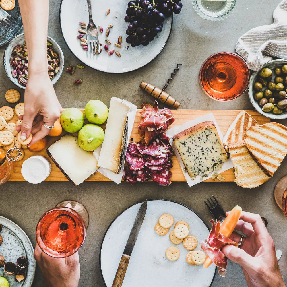 Ready-to-eat charcuterie tray featuring locally sourced meats, cheeses, and snacks from Washington. Perfect for corporate gifts, housewarming gift baskets, or holiday gatherings, this gourmet collection showcases the best of the Pacific Northwest. Made in Seattle.