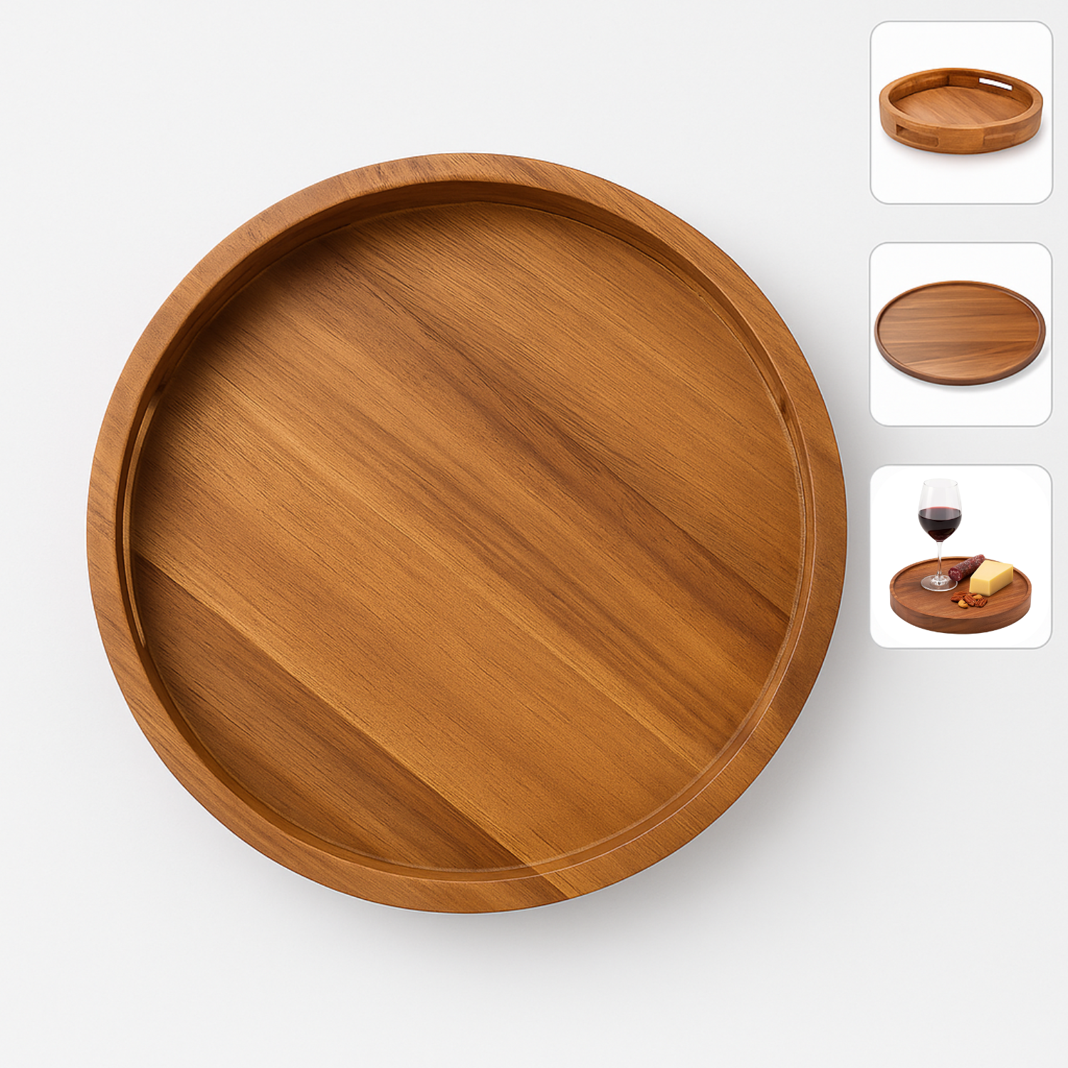 round acacia wood tray gift basket base for snack gift tray