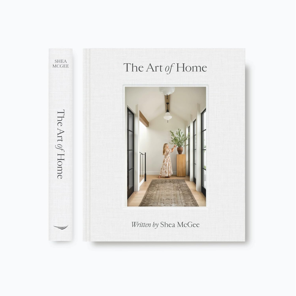 Book titled 'The Art of Home' by Shea McGee on a white background.  real estate housewarming gift