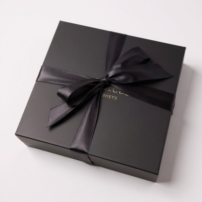 Our signature black gift box with a soft-touch finish and magnetic closure, elegantly designed for corporate gifts, client appreciation, and special occasions. Perfect for presenting luxury and unique gifts in a sleek, professional style.