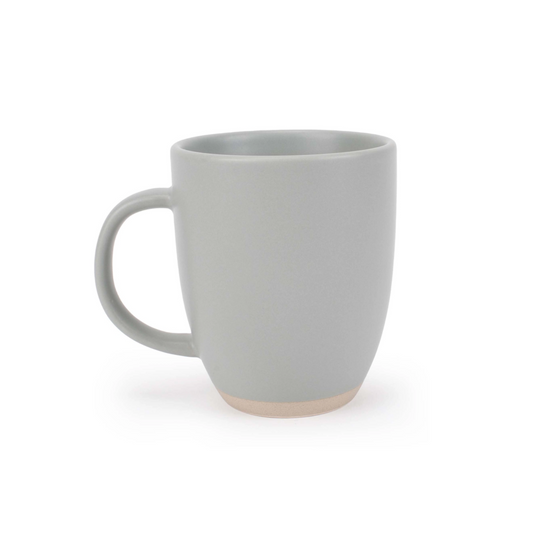 ceramic stone mug in light grey with a texture base.  perfect for a coffee and tea pacific northwest gift box