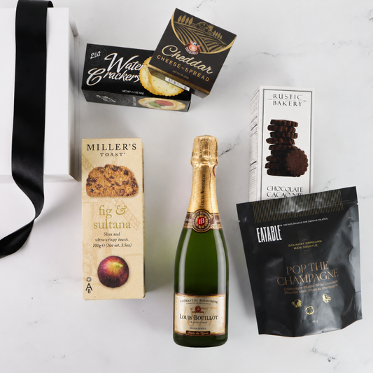 louis bouillot champagnee gift box with snacks made in washington