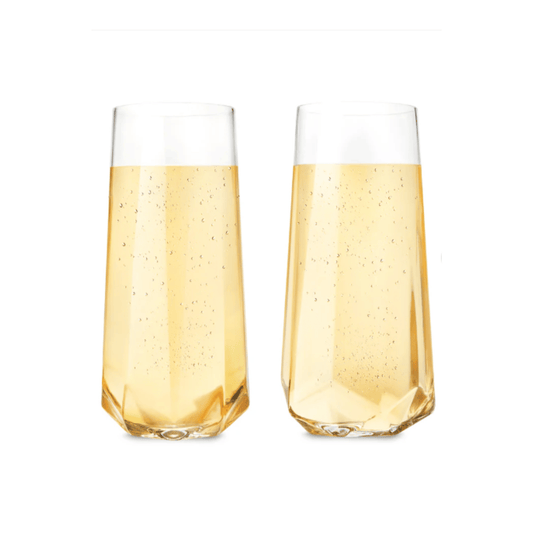 set of 2 Crystal Champagne Glasses for personalized congratulations champagne gift sets