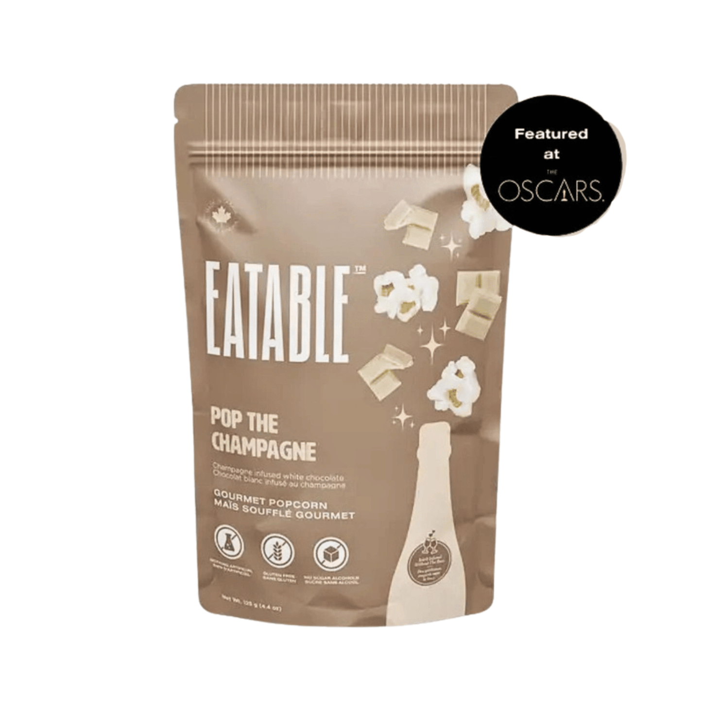 pop the champagne gourmet popcorn with white chocolate and popping bubbly large 4.4oz bag