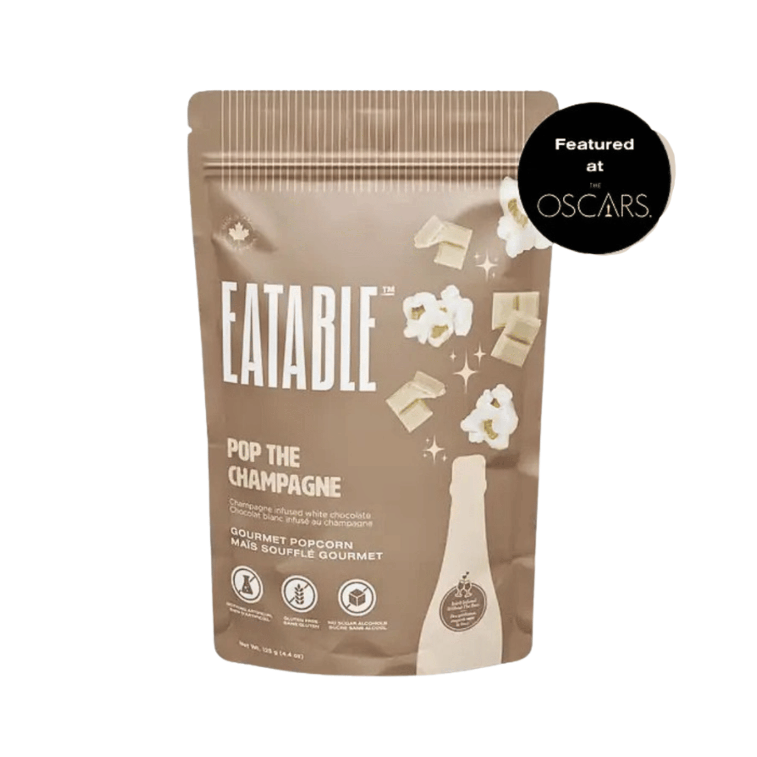 pop the champagne gourmet popcorn with white chocolate and popping bubbly large 4.4oz bag