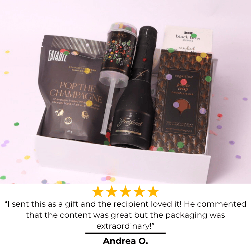 Absolutely perfect! The ultimate celebration gift—beautifully packaged and filled with delicious treats. My recipient loved it!