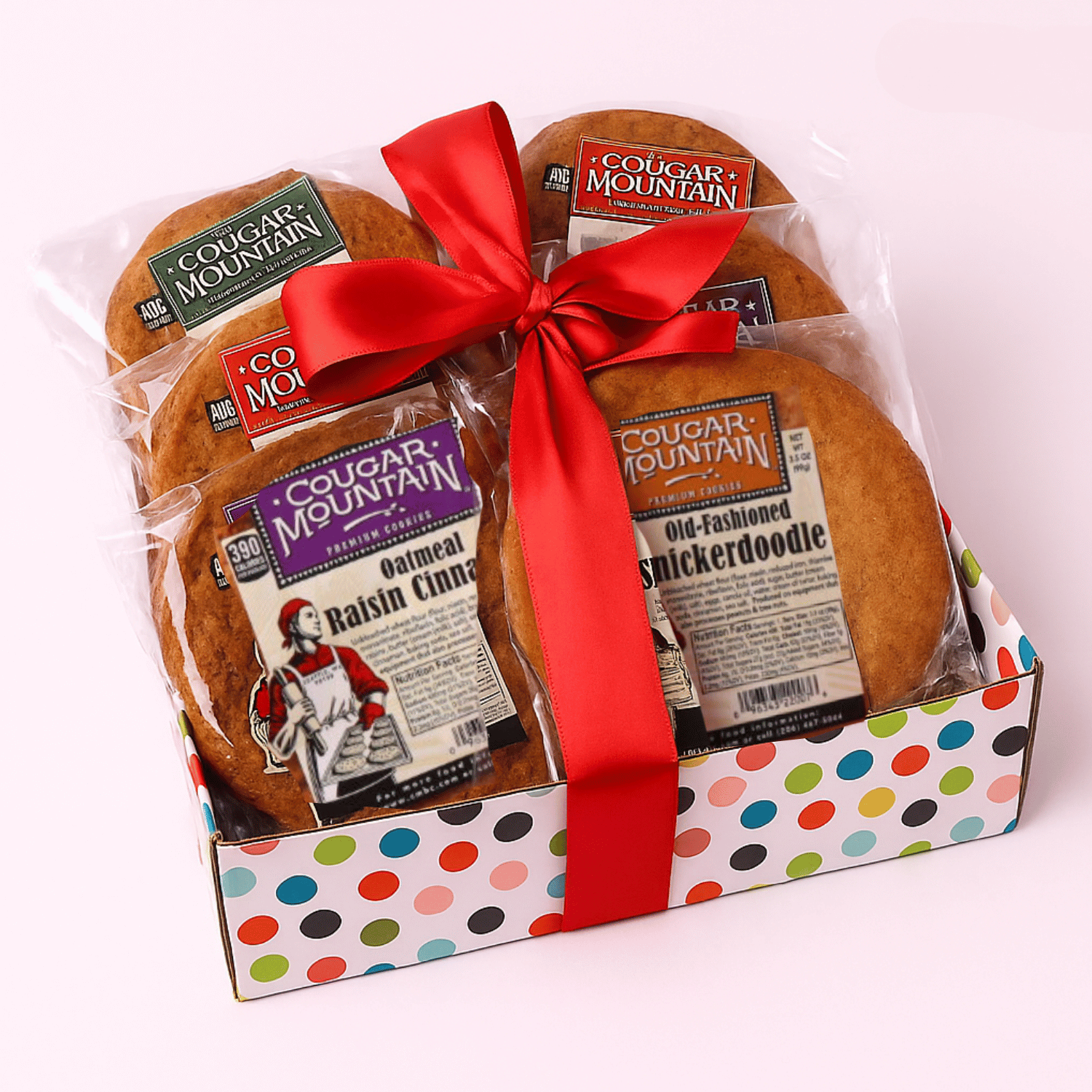 Giant Cookie Tray with six extra large cougar mountain cookies made in the PNW