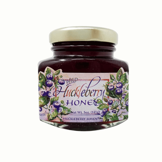 huckleberry honey glass 5oz. jar made by huckleberry haven.  build a PNW gift box