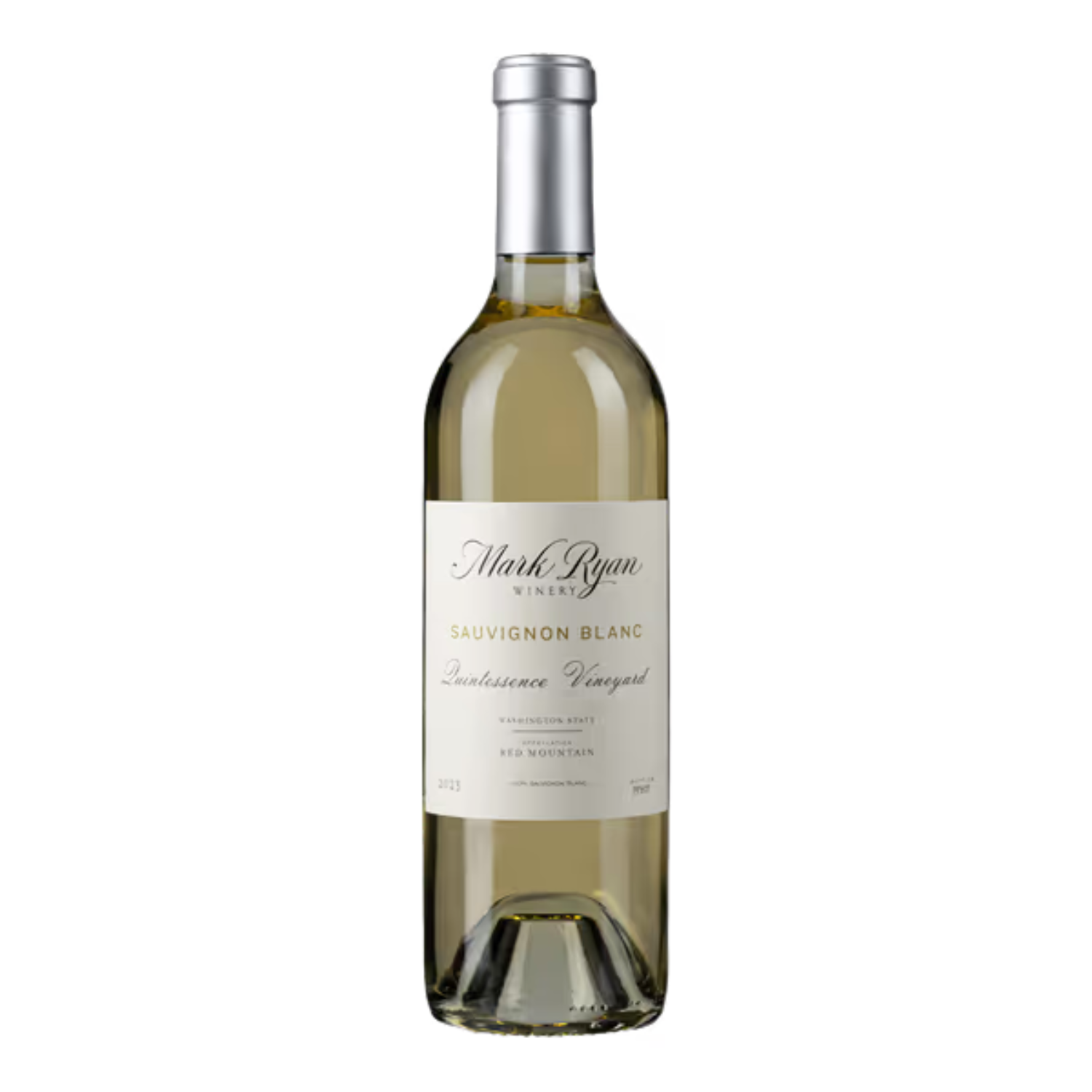mark ryan sauvignon blanc made in washington state White wine bottle with a label on a white background