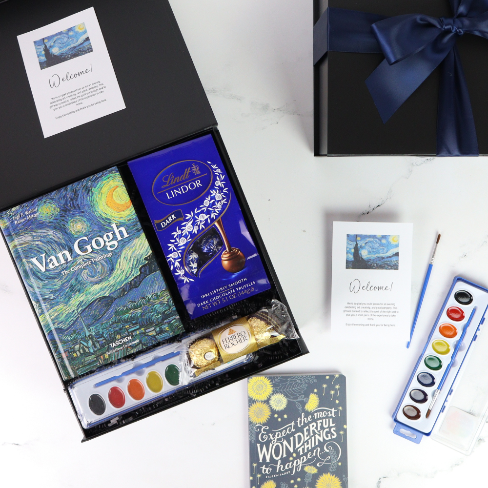 custom corporate welcome gifts with branded coaster and message card