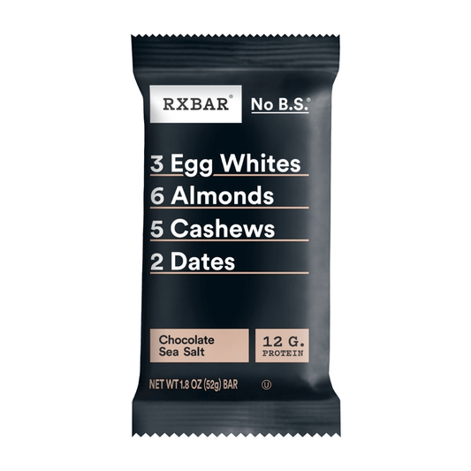 chocolate sea salt rx protein bar, black packaging looks perfect for an addition to a pickleball gift set