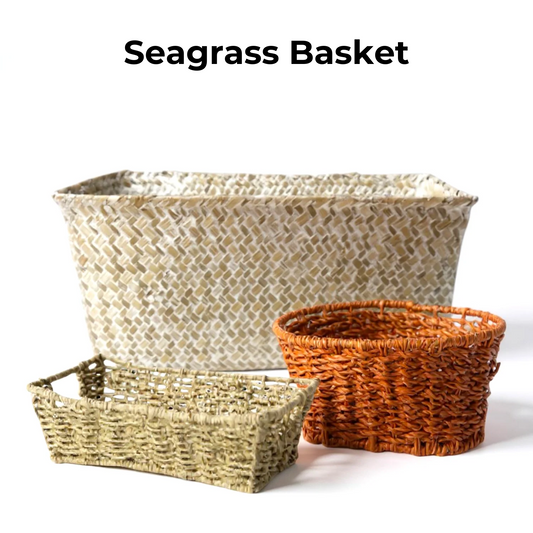 Seagrass baskets for a custom upright build your own gift basket container choice