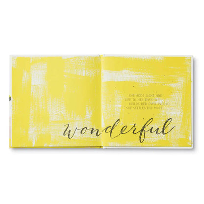 Hardcover gift book titled What Is a Friend? with colorful patterned lettering and pink and yellow abstract accents. A heartfelt friendship keepsake and thoughtful gift for retirement or local PNW gift baskets.